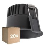 Opakowanie 20x Ledvance LED Spot Ciemnylight Aluminium Czarny 8W 680lm 36D - 930 Ciepła Biel | Aukko 68mm - IP44 - Najlepsze renderowanie kolorów - Ściemnianie