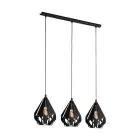 Eglo Lampa Wisząca Carlton 5 Stal Czarny | IP20 - Nadaje Się Do 3x E27 